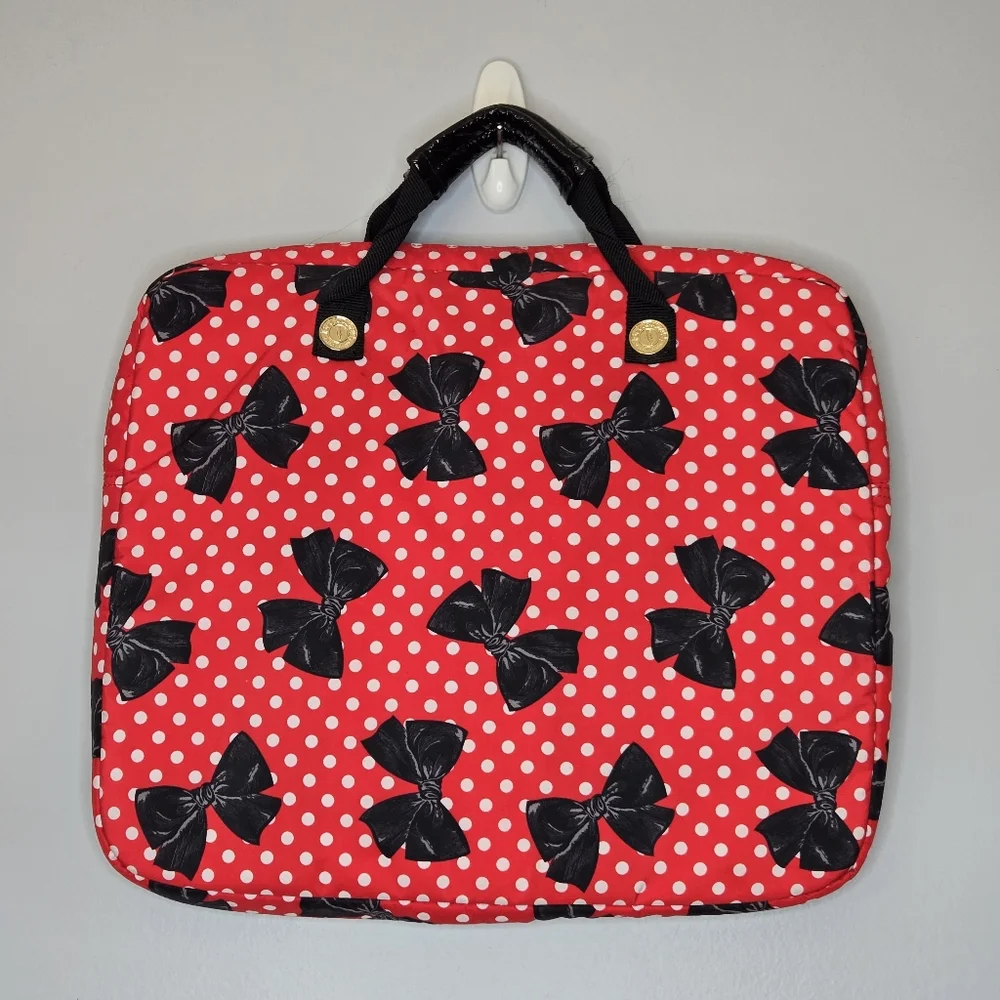 Betseyville Betsey Johnson Black Bow White Polkadot Red Laptop Soft Case Handles
